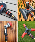 Premium Garden Hose Quick Connect Set With 5-Piece Snap And Lock Fittings, Water Stop, and Secure Twist-Lock Design in use