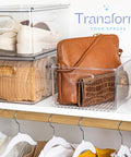 Six Pack Clear Plastic Organizer Bins With Handles For Home Organization Kitchen Pantry Fridge Freezer Cabinets And Garage Storage 10x8x5 Inches Great For Fridges Freezers Cabinets And More displaying clothes and accessories