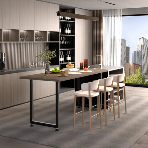 Heavy Duty 14 Gauge Steel Counter Height Table Legs 34 By 24 Inch Square Metal Frame in modern kitchen island setup