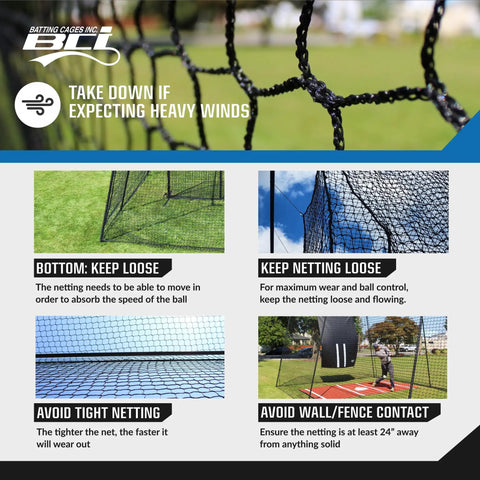 Instructions for maintaining Freestanding Trapezoid Batting Cage With Net And Frame For Baseball And Softball Training, 55 Ft.