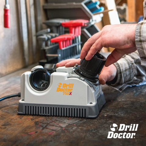 High Speed Portable Drill Bit Sharpener For Standard Twist Bits 3/32 To 3/4 Inch Adjustable Angle workshop tool in use.