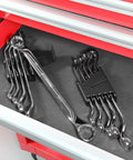 5 Piece Metric Offset Box End Wrench Set With 45 Degree Offset For Tight Spots, Z Drive Broaching Prevents Round Off in tool drawer