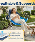 Woman relaxing on Grab And Go Portable Hammock Camping Chair With Adjustable Pillow And Back Height Outdoor Swinging Rocking Seat