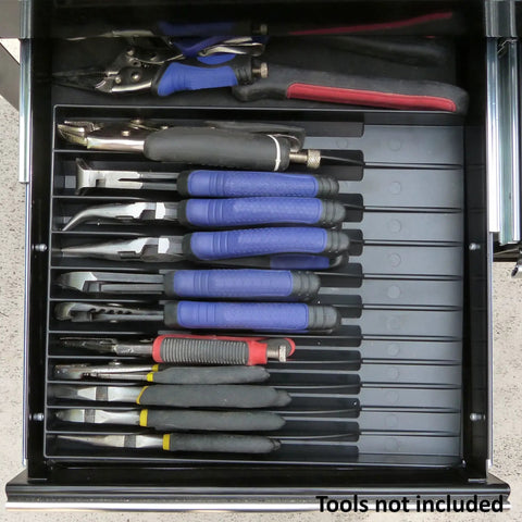 Compact Tool Sorter Pliers Organizer Tray For 11 Pliers Unclutter Your Toolbox Drawer Black Finish Keeps Tools Visible And Easy To Grab In Your Toolbox Chest Or Drawer