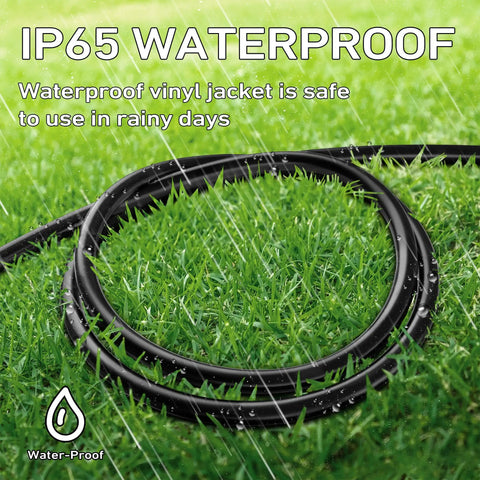 Indoor Outdoor Extension Cord 6 Ft Heavy Duty 16 Gauge 3 Prong Waterproof SJTW Pure Copper Wire coiled on wet grass