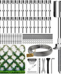 Wire Trellis Kit For Climbing Plants, 30 Set Wall Trellis System With One Eighth Inch Stainless Steel Cable, T316 Espalier DIY Kit