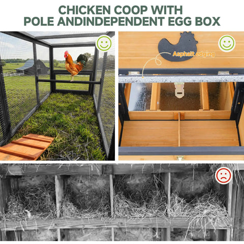 Large Backyard Wooden Chicken Coop With Run For Four To Six Chickens Outdoor Hen House With Ventilation Window
