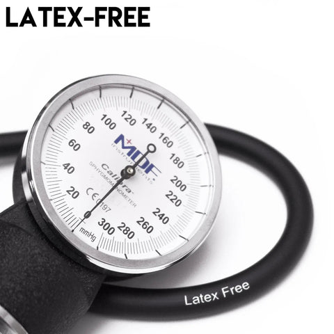 Calibra Aneroid Premium Sphygmomanometer For Pro Clinics And Home Use With Prograde Build Easy Read White Dial Black Adult Cuff Durable Carrying Case Latex Free Lifetime Calibration Portable Blood Pressure Monitor, latex-free cuff