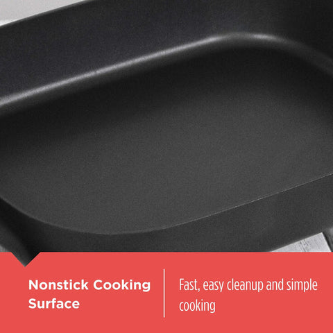 Electric Skillet With Variable Temperature Control And Nonstick Cooking Surface For No Mess Easy Cleanup Dishwasher Safe