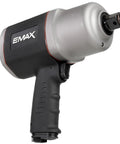 Shop Grade 3/4 Inch Drive Air Impact Wrench Featuring 1400 Ft Lbs Torque And 6000 Rpm Speed And Adjustable Pneumatic Mechanic Tool in sleek black and silver design.