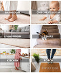 Images of different areas where Two Sided Rug Tape That Grips Like Crazy For Area Rugs And Floor Mats Easy Peel Adhesive is used.