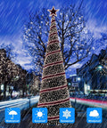 Extra Long Solar Fairy String Lights 288FT 800 LEDs, 4 Pack 72FT Each String Waterproof Outdoor Twinkle Lights on street tree at night