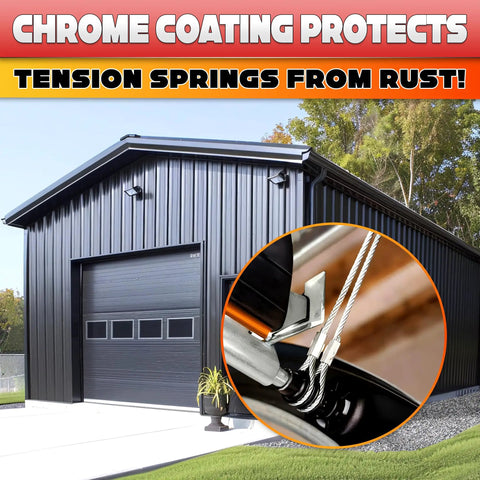 Heavy Duty Galvanized Garage Door Cables Built Like A Tank For Standard Torsion Systems 11 Feet 6 Inches Long Fits 10 Foot Doors Durable Wire Rope Replacement Pack Of Two Smooth Swap Lift displayed on garage.