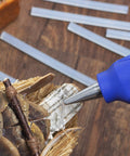 Using Hot Glue Gun Sticks Pack 60 Count Mini 4 Inch Sticks For DIY Projects Clear Dual Temp Non Toxic Works On Wood Metal Glass Cardboard Paper And More Ideal For Crafting And School Projects on a wooden craft.