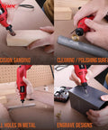 Rock Solid 130W Corded Rotary Multi Tool Kit For Cutting Drilling Engraving And Polishing With Dremel Compatible Bits at work.