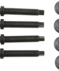 Bulletproof Heavy Duty Exhaust Stud And Nut Combo Straight Swap M10 1.5 Thread By 72 Millimeters Flange Hardware, black oxide, set of studs and nuts.
