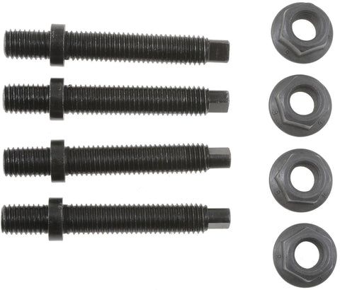 Bulletproof Heavy Duty Exhaust Stud And Nut Combo Straight Swap M10 1.5 Thread By 72 Millimeters Flange Hardware, black oxide, set of studs and nuts.