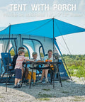 8 Person Family Camping Tent With Porch And Two Room Cabin Weather Resistant Outdoor Tent With Rainfly Easy Setup Standing 80 Inch Height