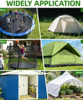 Various outdoor setups using 12 Inch Rustproof Aluminum Screw In Tent Stakes Set With 8mm Drill Adapter And Hooks, Heavy Duty Ground Anchors
