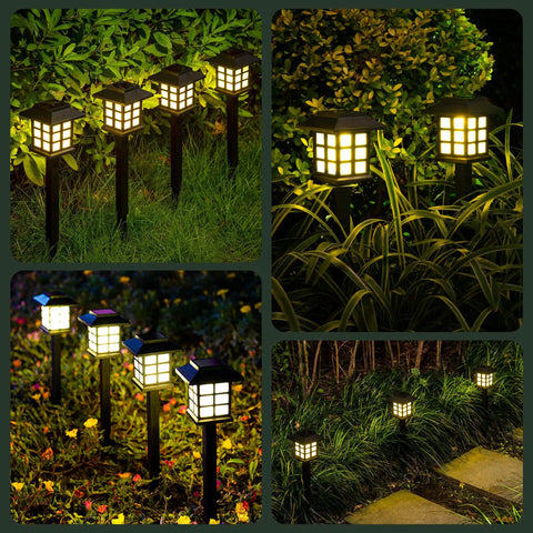 16 Pack Solar Pathway Lights Outdoor Waterproof Garden Walkway Lighting for Yard and Landscape Auto On at Dusk Energy Saving