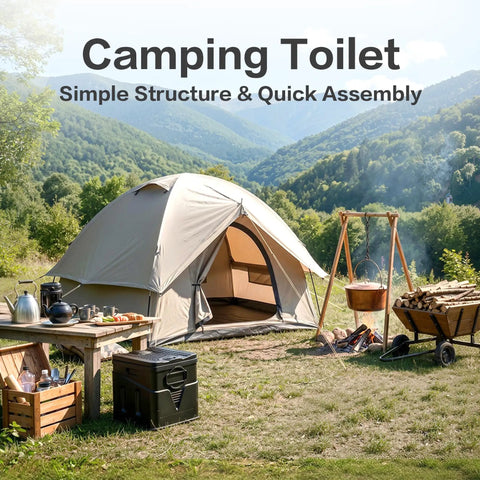 Compact Foldable Portable Camping Toilet With Heavy Duty Storage Bag Hassle Free Setup Built Tough For Road Trips Hiking Beach Campouts Rv Stops And Tailgating