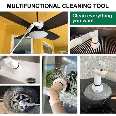 Electric Spin Scrub Brush For Bathroom Cordless Portable Rechargeable Deep Cleaning With Adjustable Head For Multiple Surfaces