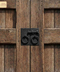 Colonial Style Iron Gate Latch Black Flip Latch Heavy Duty Cast Iron Drop Latch on wooden barn door