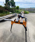 Beefed Up Heavy Duty Portable Clamping Jawhorse With Foot Pedal For Hands Free Operation in outdoor construction setting