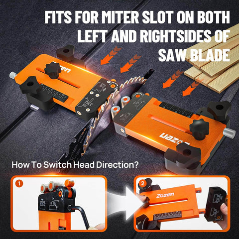 2 In 1 Thin Rip Jig With Feather Board For Table Saw, Reduces Kickback While Cutting Thin Strips, Fits Three Quarter Inch By Three Eighth Inch Slots