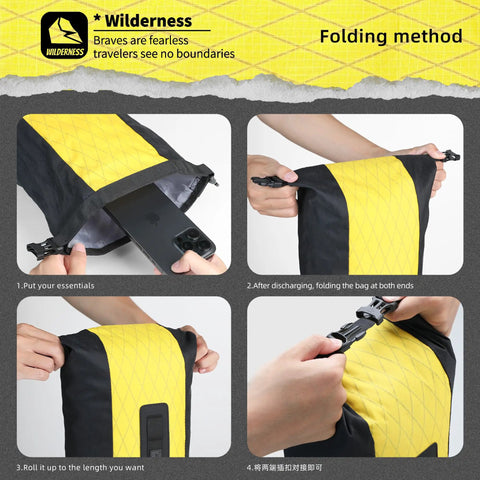 Folding method for 6.5L Waterproof Front Fork Bike Bag With Roll Top Closure For Road Gravel And MTB Universal Mount Fits Forks