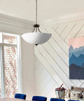 Geary Three Light Bronze Pendant With Steel Construction, Cool Modern Hanging Fixture For Kitchen Island Or Living Room