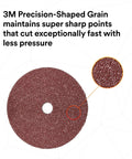Fiber Disc 982C Pack Of 100 Four And A Half Inch By Seven Eighth Inch Center Hole Sixty Plus Grit Precision Shaped Grain Abrasive Discs