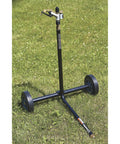 Wheeled Sprinkler With 1 Inch Head And 3 Nozzles For Big Yard Coverage 120 Foot Diameter Reaches 11,000 Sq Ft on lawn
