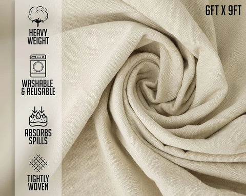 Heavy Duty Canvas Drop Cloths 4 By 5 Feet Pack Of 2 For Painting And Floor Protection, Thick Cotton Canvas With Double Stitched Edges