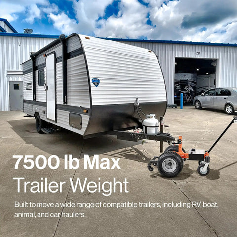 SuperHandy Electric Trailer Dolly With 7500 Lb Capacity For Rv Boat Movers And Utility Trailers Featuring Powerful 24V System controlling RV trailer.