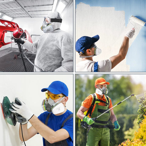 Multi Gas Cartridge With Carbon Filters for Reusable Respirator in industrial painting, sanding, and renovation tasks