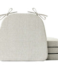 Set Of 4 Dining Chair Cushions Non Slip 17 By 16 Inch 2 Inch Thick With Ties D Shaped Beige Indoor Kitchen Chair Pads