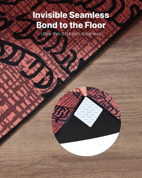 Rug Gripper 20 Pack With Strong Adhesive And Residue Free Double Sided Non Slip Carpet Stickers securing rug on hardwood floor