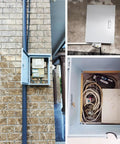 Wall Mounted Electrical Junction Box Lockable Steel Enclosure All Weather And Dustproof Outdoor And Indoor Distribution Box With Outlet Hole 31.5 W X 39.38 H X 9.83 D Tough As Nails Heavy Duty Metal Housing installed on wall