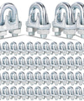 200pcs 5/16-inch zinc-plated wire rope clamps with U-bolt cable clips, heavy-duty silver