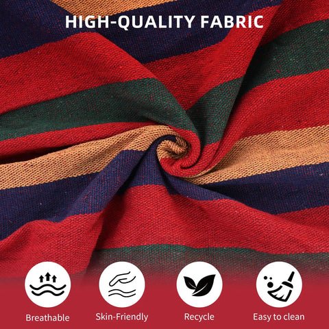 High-quality fabric detail of Two Person Portable Camping Hammock Bed With Anti Roll Balance Beam And Tree Straps
