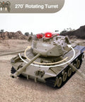 Remote Control Tank For Kids With Lights And Realistic Battle Sounds, Programmable M41A3 Army Tank displaying 270° turret rotation