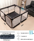 50x50 Inch Baby Playpen Play Yard Indoor Outdoor Gate For Toddlers And Babies, All View Mesh Design, Waterproof Oxford Cloth