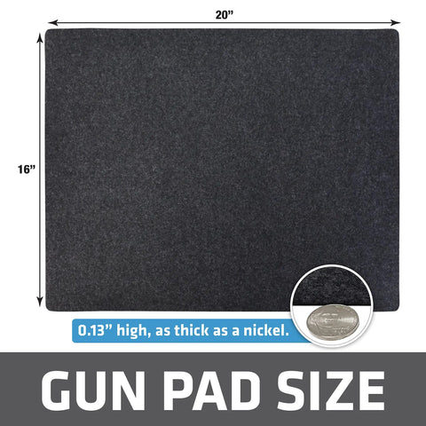 Gun Cleaning Pad 16x20 Inch, Premium Absorbent Cleaning Mat With Waterproof Backing, Rugged Surface Protector, Made In USA, Charcoal