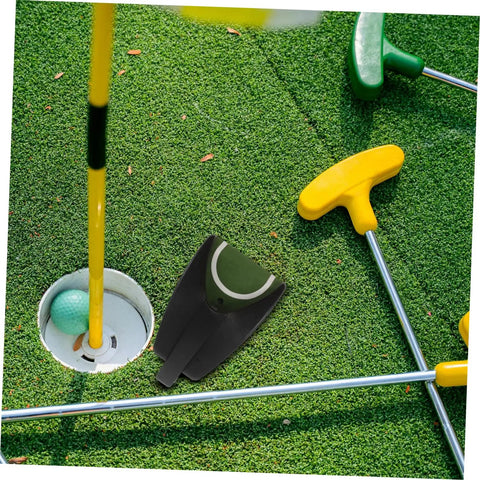 Automatic Golf Putting Cup Return System Easy To Use Putting Trainer on green with putters and ball retriever