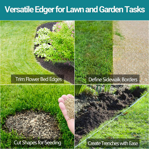 Edger Lawn Tool 41 Inch Reach For Precise Border Edging used for trimming flower beds, defining sidewalk borders, and creating trenches.