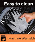 Wood Carving Gloves No Nonsense Hand Protection Heavy Duty Level 5 Cut Resistant Work Gloves being placed in a washing machine.