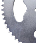 Close-up of 58 Tooth Rear Sprocket for 35 Chain, durable steel for dirt bikes, go-karts, quads, ATVs, visible mounting holes.