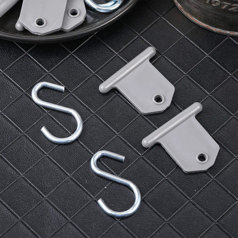 14 Piece RV Awning Hook Set For Lights And Camping Gear S Shaped Gray Hangers With Hook Holders Heavy Duty Plastic And Metal