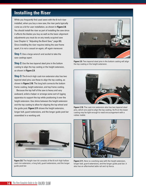 Master Your Band Saw Setup With This Straight Talk Woodworking Guide Covering Hassle Free Maintenance showing band saw riser installation steps.